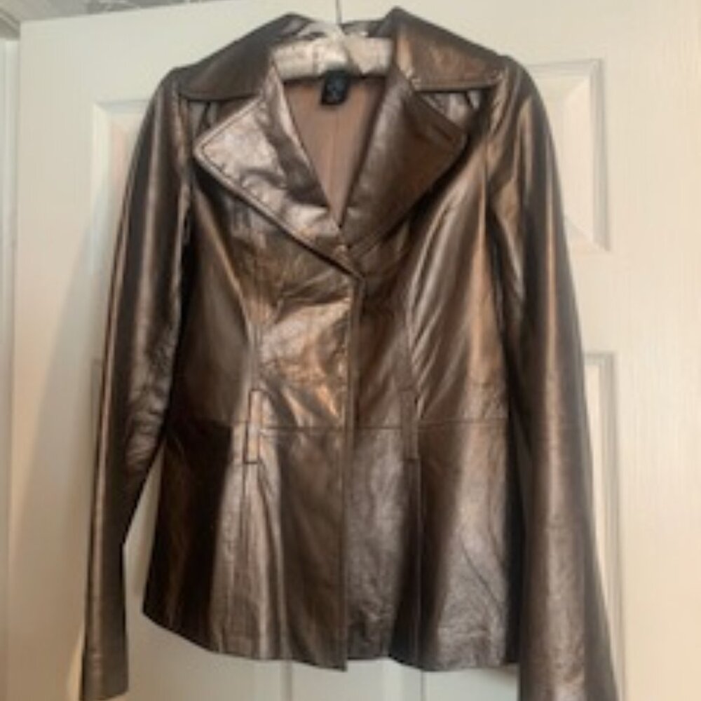 Vintage Bronze Leather Blazer